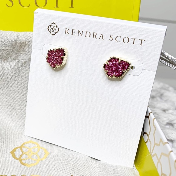 Kendra Scott Tessa Stud Earrings Fuchsia Drusy